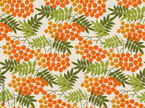 Rowanberry vector seamless pattern