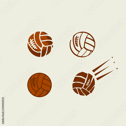 Volleyball balls color illustrations set.
