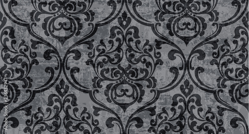 Vintage decor ornamented pattern Vector. Victorian texture. decorative design. Black stylish colors