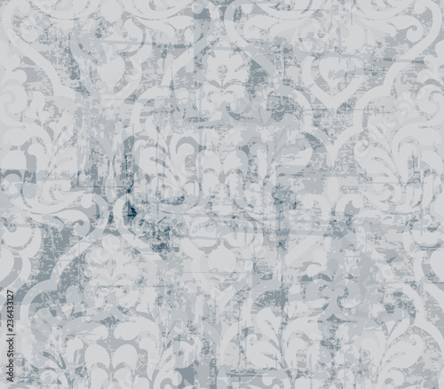 Vintage ornamented pattern Vector. Old style Victorian flourish texture. Grunge decorative design. Light colors