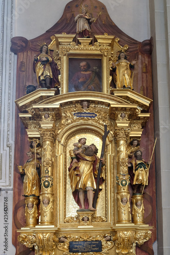 Saint Christopher altar in the church of St. Leodegar in Lucerne, Switzerland