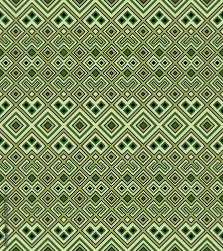 Seamless geometric ethnic pattern. Traditional African and Cuban style. Separated background. Swatch is included in EPS file.