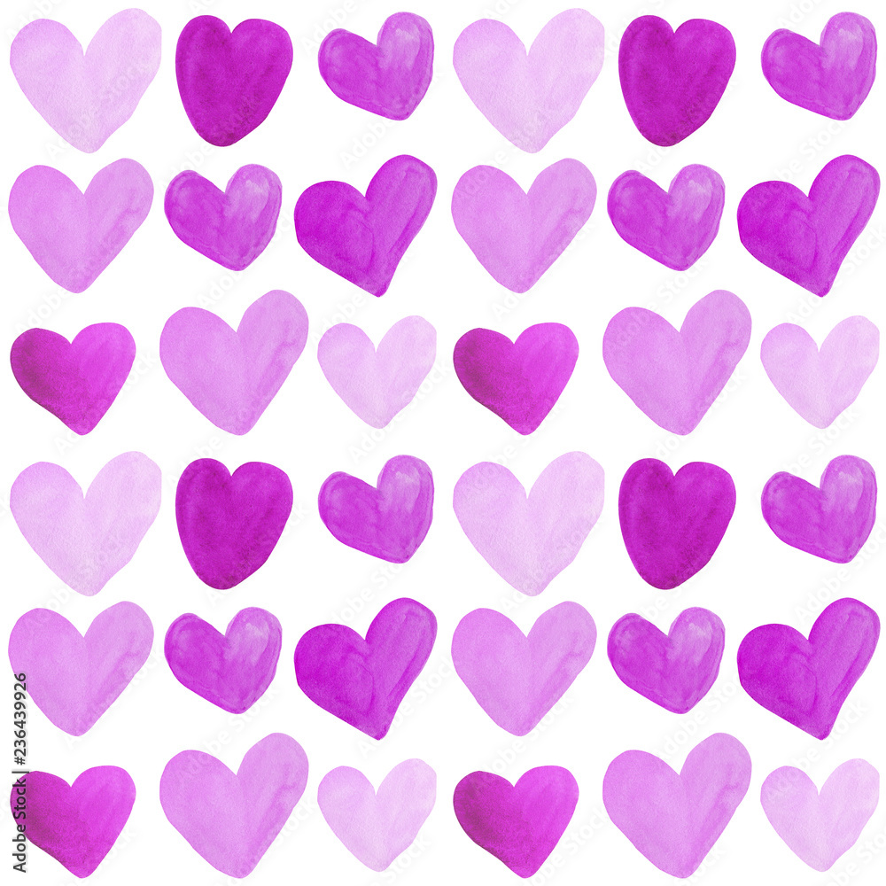 Watercolor Hearts Seamless Pattern Background Watercolor Hearts Seamless Pattern Background
