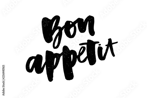 Bon appetit 2 lettering calligraphy brush design ink black