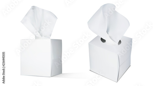 Realistic Paper Napkin Box Isolated On White Background