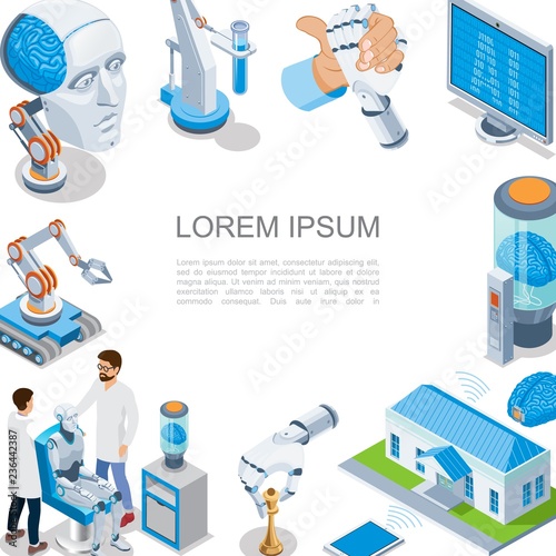 Isometric Artificial Intelligence Concept