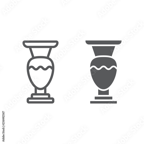 Vase line and glyph icon, home and decoration, pot sign, vector graphics, a linear pattern on a white background.
