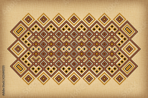 Geometric ethnic pattern on background. Traditional African and Cuban style.
