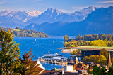 Lake Luzern and Alpine peaks view