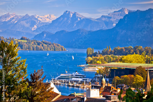 Lake Luzern and Alpine peaks view © xbrchx