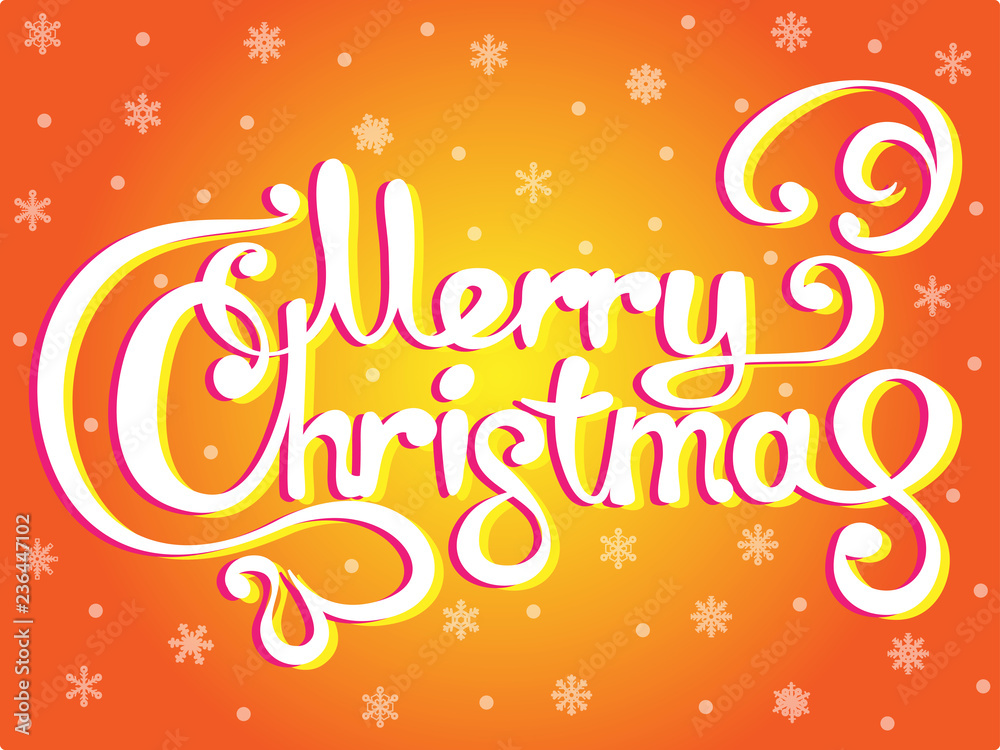 Merry Christmas lettering gift card