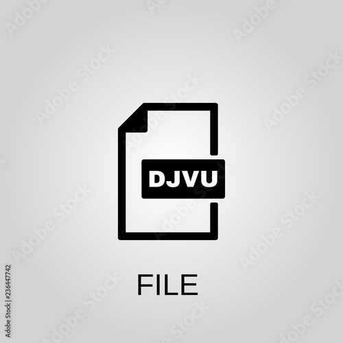 File djvu icon. File djvu symbol. Flat design. Stock - Vector illustration. photo