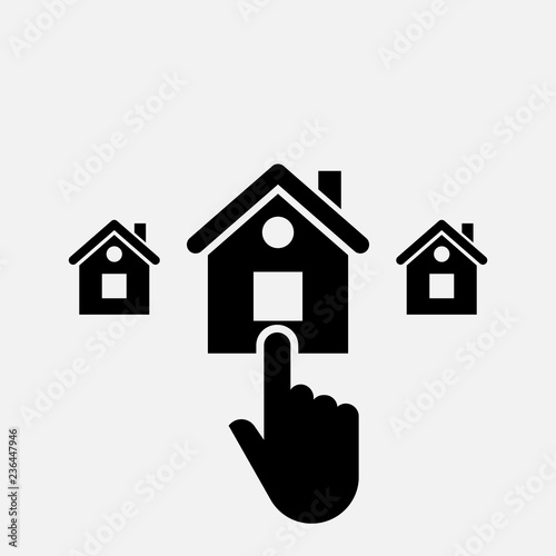 House selection icon. Search home concept symbol design. Stock - Vector illustration can be used for web.