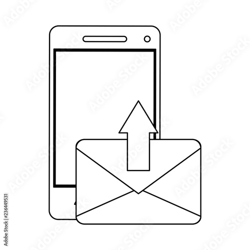 Smartphone email sending black and white