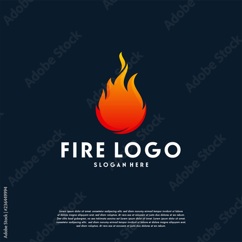 Modern Fire Flame logo designs, Iconic Fire logo template, Logo symbol icon