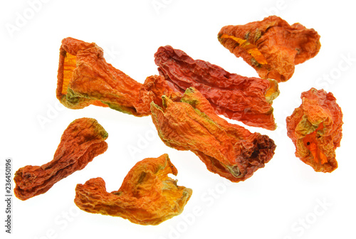 Dried chili pepper isolated on white background