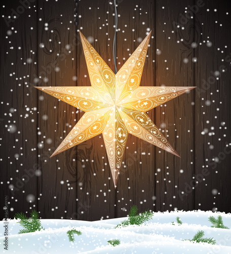 Swedish Christmas star, seasonal shining window decoration