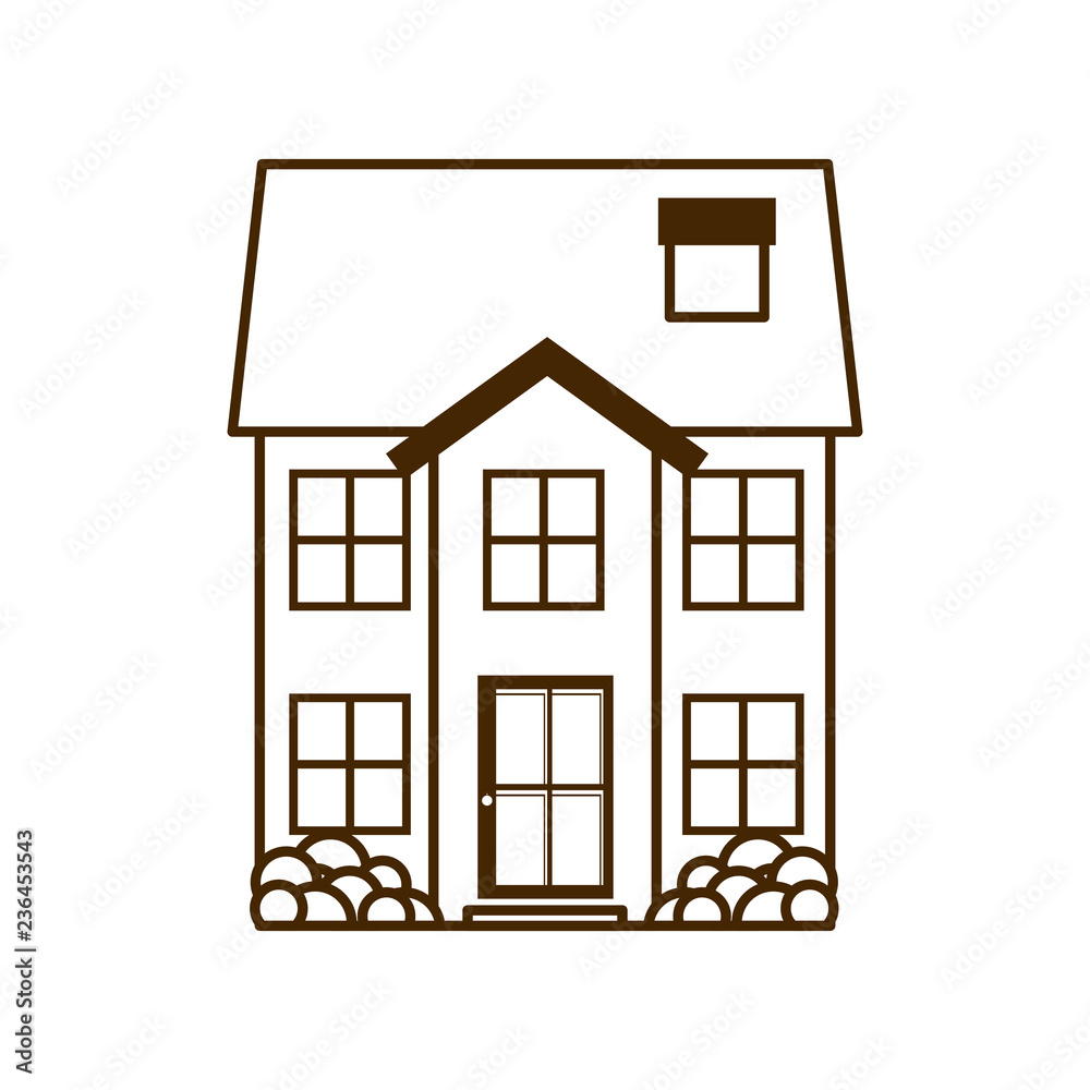 house with garden isolated icon