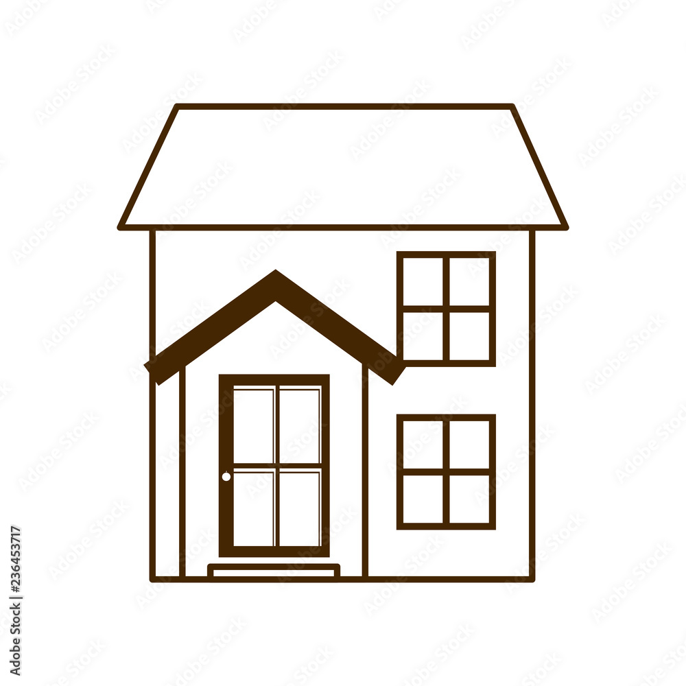 house with front view isolated icon house with front view isolated icon