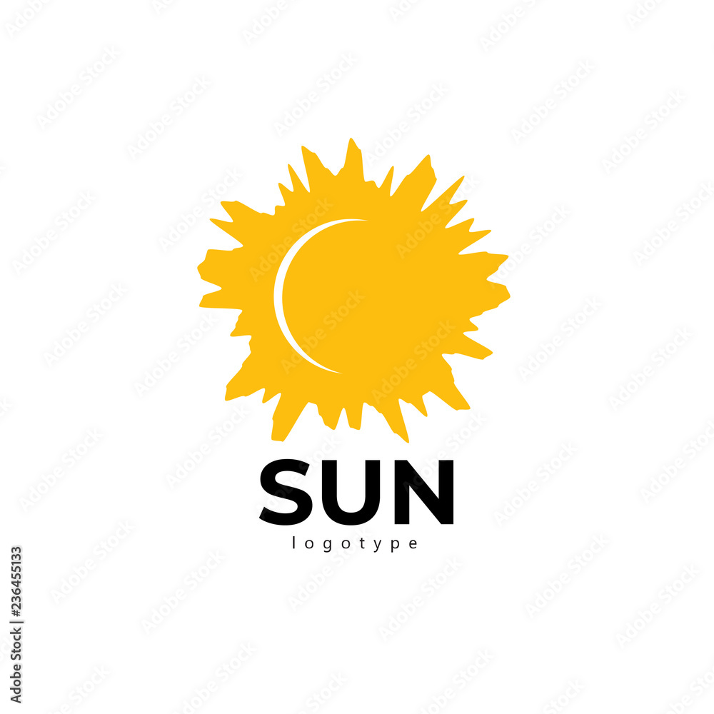 Fototapeta premium Sun logo yellow color 