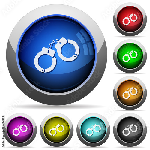 Handcuffs round glossy buttons