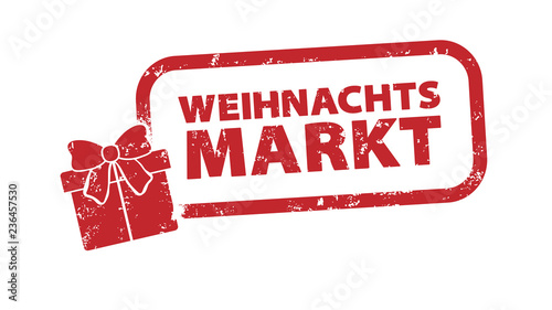 Stempel - Weihnachtsmarkt - Geschenk rot