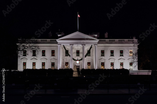 White house at night