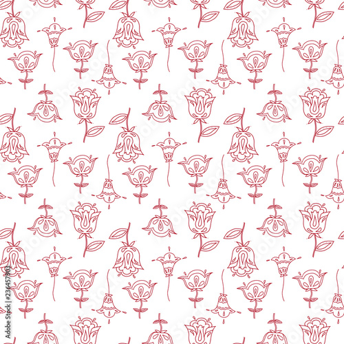 Fototapeta Naklejka Na Ścianę i Meble -  Seamless background pattern.Retro stylized flower pattern - illustrator. 