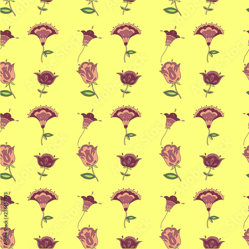 Seamless background pattern.Retro stylized flower pattern - illustrator. 