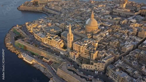 Aerial landscape of the capital Valetta, Malta photo