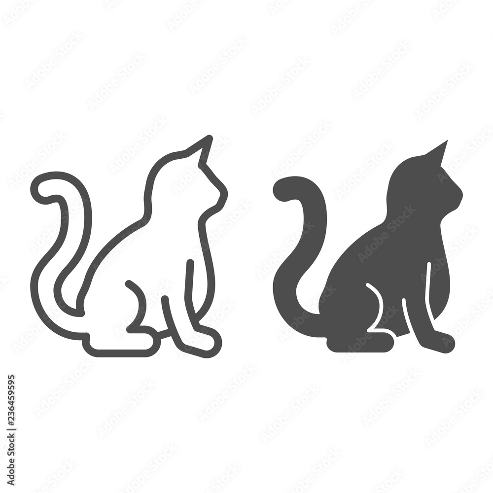 Cat line icon. Animal vector illustration isolated on white. Kitty