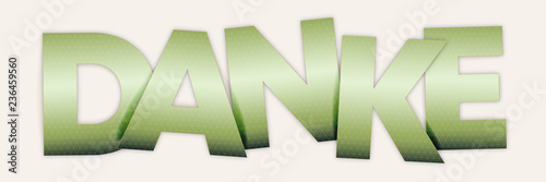 Banner Danke mit farbenfrohen Buchstaben und goldenem Muster