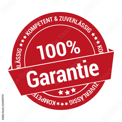 Gütesiegel Aufkleber für eine 100% Garantie