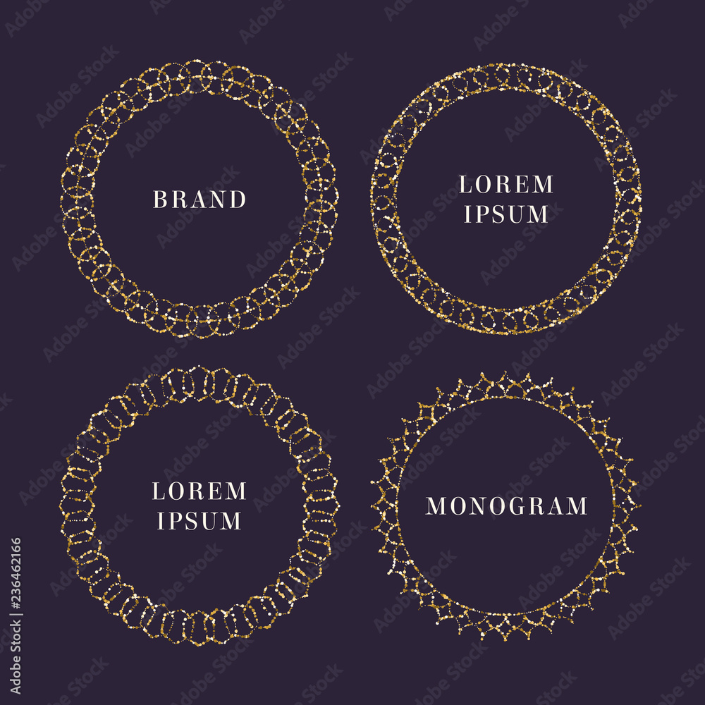 Geometrical ornaments with the effect gliter. Geometrical ornaments with the effect gliter.