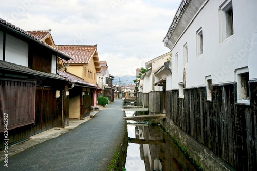 streetscape of an old town of Kurayoshi