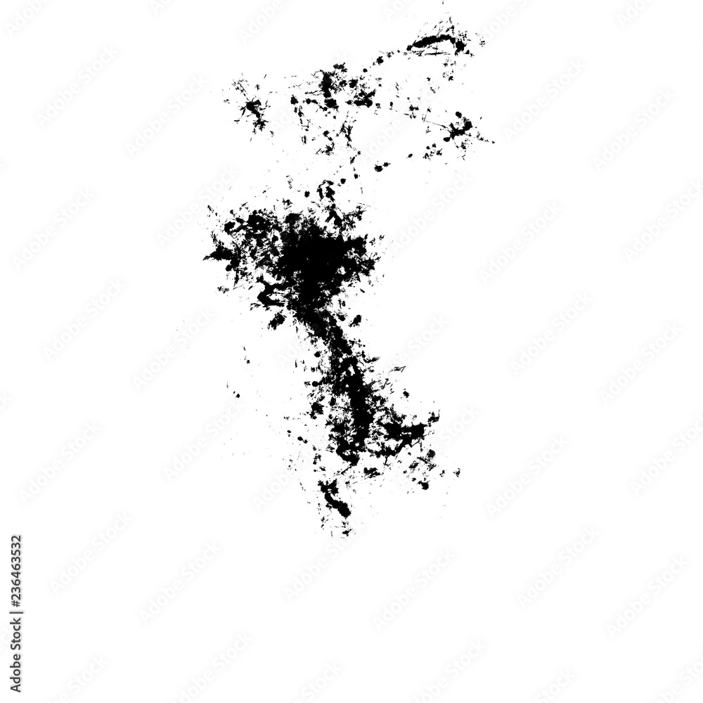 Texture splatter of black paint on white paper Texture splatter of black paint on white paper