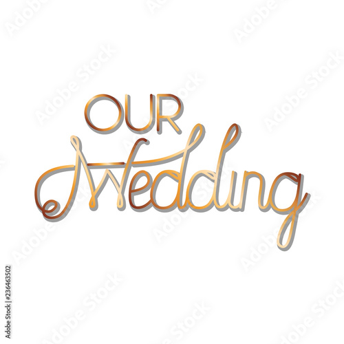 our wedding label isolated icon