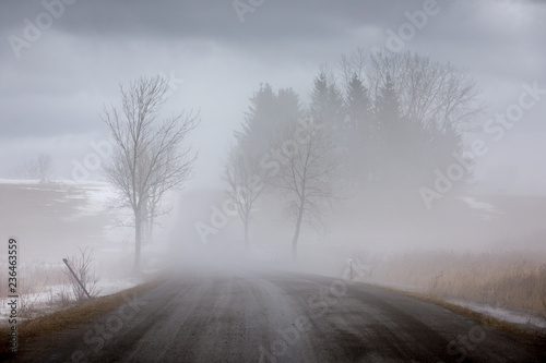 Foggy road, Mohawk Valley, New York State, USA © Bardo Blue