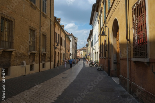 Fototapeta Naklejka Na Ścianę i Meble -  A street in the center of Ravenna city, Italy