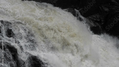 Heavy White Water Rapids. Water falls. Mountain river. photo