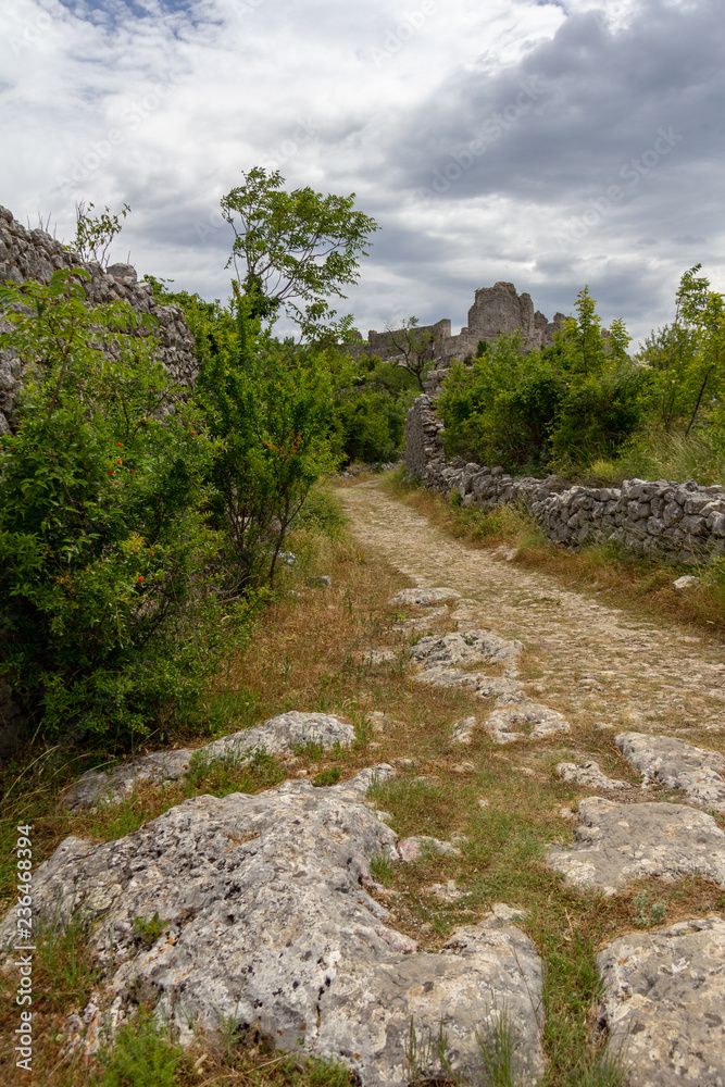 Hiking path to Ljubuski Fortress in Bosnia and Herzegovina