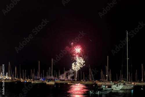 Fireworks in the harbor of Chicgo photo