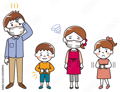 Family with colds