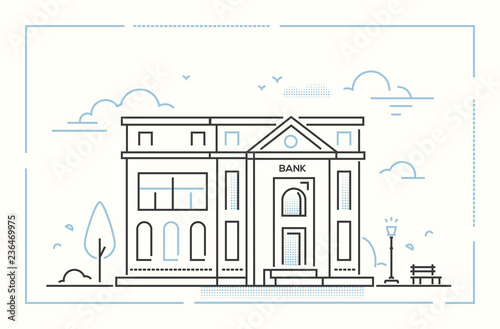 Bank - modern thin line design style vector illustration