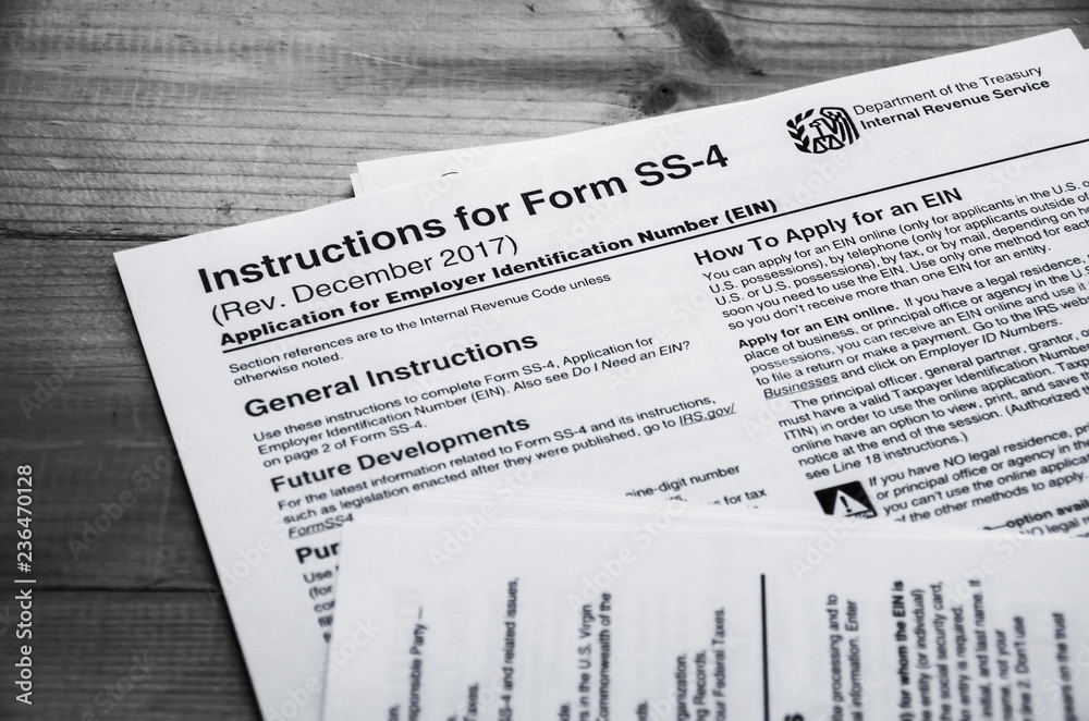 Obraz premium tax form SS-4