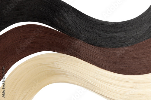 Closeup on luxurious colorful glossy hair