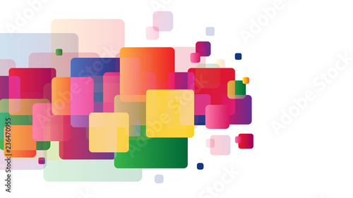 Colorful gradient squares on white background. Business, portfolio or layout template for your design. For prints and web.