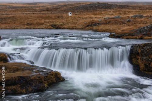 Reykjafoss, beautiful waterfall in the north part of Iceland