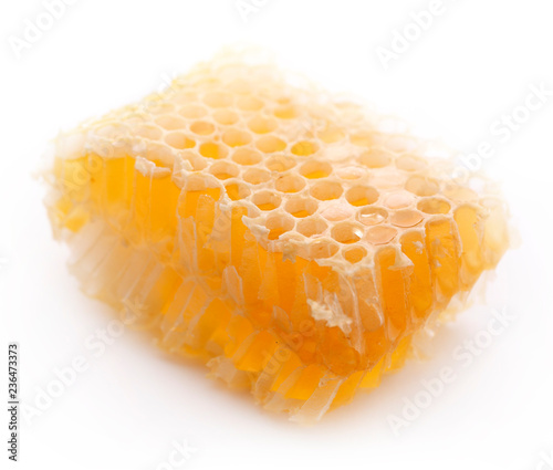 Honeycomb piece on white background