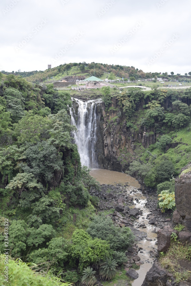 Indore, Madhya Pradesh, India - Aug 17, 2018: Patalpani waterfall.
